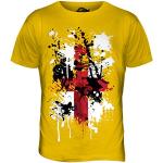 Candymix Drapeau Angleterre Art Abstrait T-Shirt Homme, Taille Large, Couleur Giallo Scuro