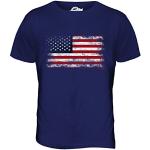 Candymix États-Unis Drapeau Délavé T-Shirt Homme, Taille 2X-Large, Couleur Blu Navy