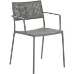 Chaises de jardin aluminium Cane-line grises en aluminium empilables 