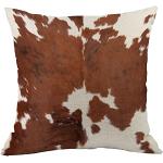 Coussins en cuir marron à effet léopard en cuir de vache à motif vaches fermes 45x45 cm 