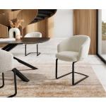 Chaises design DELIFE blanches en polyester avec accoudoirs 