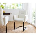 Chaises cantilever  DELIFE blanches avec accoudoirs 