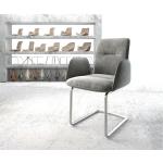 Chaises design DELIFE Vinja-Flex gris acier en velours 