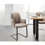 Chaises cantilever  DELIFE taupe en polyester avec accoudoirs 