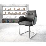 Chaises design DELIFE Zoa-Flex noires en cuir 