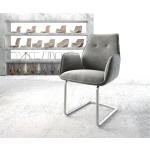 Chaises design DELIFE Zoa-Flex gris acier en velours 