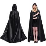Capes à capuche noires en satin à capuche Taille XL look médiéval pour femme 