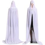 Déguisements de magicien blancs en velours à capuche look gothique pour femme 
