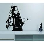 Capitaine Jack Sparrow Sticker mural vinyle autocollant Pirates des caraïbes Art aventure film décorations pour la décoration de la maison 57x70 CM