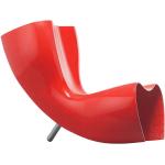 CAPPELLINI fauteuil FELT CHAIR (Rouge brillant - Fibre de verre et aluminium poli naturel)