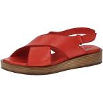 Sandales Caprice rouges en cuir Pointure 41 avec un talon entre 3 et 5cm look fashion pour femme 