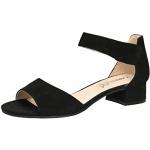 Sandales à talons Caprice noires en cuir Pointure 38,5 avec un talon entre 3 et 5cm look fashion pour femme en promo 