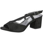 Sandales à talons Caprice noires en caoutchouc à boucles Pointure 38 avec un talon entre 5 et 7cm look fashion pour femme 