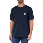 Carhartt K87 T-shirt à Manches Courtes Épais avec Poche Coupe Décontractée Homme, Bleu marine, M