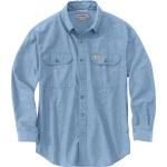 Chemises Carhartt Fort bleus clairs à manches longues à manches longues Taille S look fashion pour homme en promo 