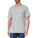 Carhartt K87 T-shirt à Manches Courtes Épais avec Poche Coupe Décontractée Homme, Gris chiné, M