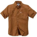 Chemises Carhartt Rugged Flex marron à manches courtes à manches courtes pour homme 