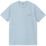 Carhartt - T-shirt en coton organique - S/S American Script T-Shirt Frosted Blue - Taille M - Bleu
