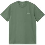 Carhartt - T-shirt en coton - S/S Script Embroidery T-Shirt Park / White - Taille S - Vert
