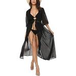 Robes d'été noires en dentelle à manches courtes Taille XXL look fashion pour femme 
