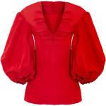 Robes de soirée courtes Carolina Herrera rouges à col en V pour femme 