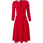 Robes en laine Carolina Herrera rouges mi-longues à manches longues à col rond pour femme 