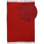 Tapis kilim rouge en coton moderne 
