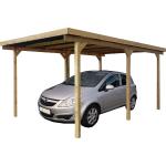 Carport toit plat en bois couverture - PVC - 3x5m