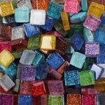 Cadres muraux multicolores à carreaux en cristal 