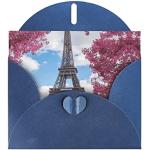 Cartes de voeux bleues en papier Tour Eiffel 