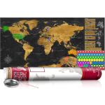 Carte du monde à gratter doré avec tube de transport motif rouge love 100x50 cm CAG110004