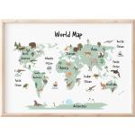 Affiches imprimé carte du monde 
