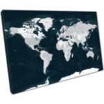 Tableaux blancs en bois imprimé carte du monde 
