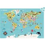Carte du Monde puzzle 500 Pcs Ingela P.A Multicolore Vilac