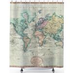 Rideaux de douche en polyester imprimé carte du monde 