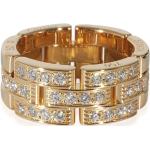 Bagues Cartier en or jaune à motif panthères en diamant 18 carats seconde main pour femme 