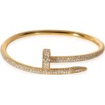 Bracelets en or Cartier en or jaune à clous 18 carats seconde main avec certificat d'authenticité pour femme 