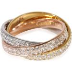 Bagues Cartier Trinity en or rose en or blanc 18 carats seconde main pour femme 