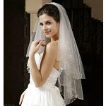 Voiles de mariée blanc d'ivoire en fibre synthétique à perles de mariée look fashion pour femme 