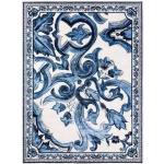 Casa Padrino Tapis en Laine de Salon Baroque de Luxe Blanc/Bleu - Différentes Tailles, Tapis Taille:200 x 300 cm