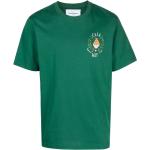T-shirts à imprimés Casablanca vert émeraude en jersey bio éco-responsable à manches courtes à col rond pour homme 