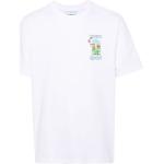 T-shirts à imprimés Casablanca blancs en jersey bio éco-responsable à manches courtes à col rond pour homme 