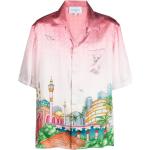Chemises Casablanca roses à motif ville en soie à manches courtes Taille L pour homme en promo 