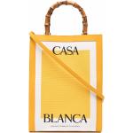 Cabas en cuir Casablanca jaunes à logo en cuir pour femme en promo 