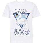 T-shirts à imprimés Casablanca blancs en coton à manches courtes à col rond Taille XS classiques pour homme 