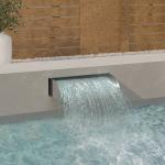 Fontaines de piscine VidaXL gris acier en acier finition brossée 