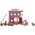 Caserne de pompiers en bois + figurines pour circuit
