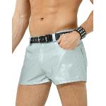 Shorts en cuir en polyester avec ceinture lavable à la main Taille XL look Punk pour homme 
