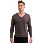 Pulls col V taupe en cachemire oeko-tex Taille XL look fashion pour homme 
