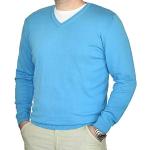 Pullovers turquoise en coton à manches longues Taille L look fashion pour homme 